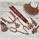NAFJ Gold Plated Embellished with Beads & Austrian Sparkle Dulhan Dream Set