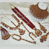 NAFJ Gold Plated Embellished with Beads & Austrian Sparkle Dulhan Dream Set