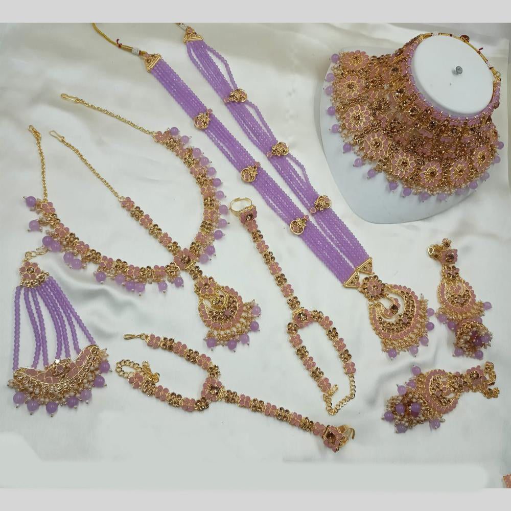 NAFJ Gold Plated Embellished with Beads & Austrian Sparkle Dulhan Dream Set