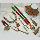 NAFJ Gold Plated Embellished with Beads & Austrian Sparkle Dulhan Dream Set