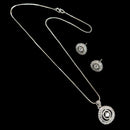 NAFJ Silver Plared American Diamond Chain Pendant Set