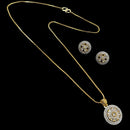 NAFJ Gold Plated American Diamond Chain Pendant Set