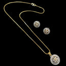 NAFJ Gold Plated American Diamond Chain Pendant Set