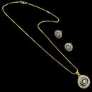 NAFJ Gold Plated American Diamond Chain Pendant Set