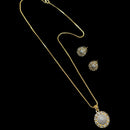 NAFJ Gold Plated American Diamond Chain Pendant Set
