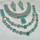 NAFJ Silver Plated American Diamond Necklace Combo