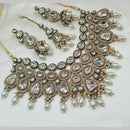 NAFJ Gold Plated Kundan And BeadsNecklace Set