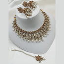 NAFJ Elegant Gold Plated Crystal Stones And Beads Necklace Set