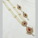 NAFJ Gold Plated Kundan And Pearl Necklace Set