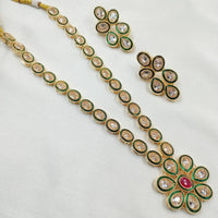 NAFJ Gold Plated Crystal Stone Necklace Set