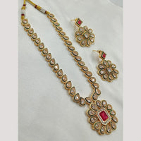 NAFJ Gold Plated Crystal Stone Necklace Set