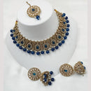 NAFJ Gold Plated Crystal Stone And Pearl Necklace Set