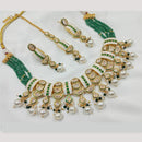 NAFJ Gold Plated Crystal Stone And Pearl Necklace Set