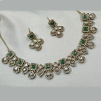 NAFJ Gold Plated Crystal Stone Necklace Set