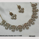 NAFJ Gold Plated Crystal Stone Necklace Set