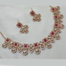 NAFJ Gold Plated Crystal Stone Necklace Set