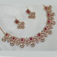 NAFJ Gold Plated Crystal Stone Necklace Set