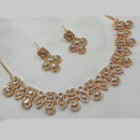 NAFJ Gold Plated Crystal Stone Necklace Set