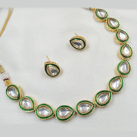 NAFJ Gold Plated Kundan Necklace Set