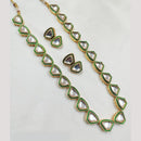 NAFJ Gold Plated Kundan Long Necklace Set