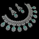 NAFJ Silver Plated American Diamond Necklace Set