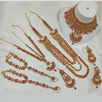 NAFJ Gold Plated Crystal Stone Bridal Set