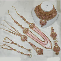 NAFJ Gold Plated Crystal Stone Bridal Set