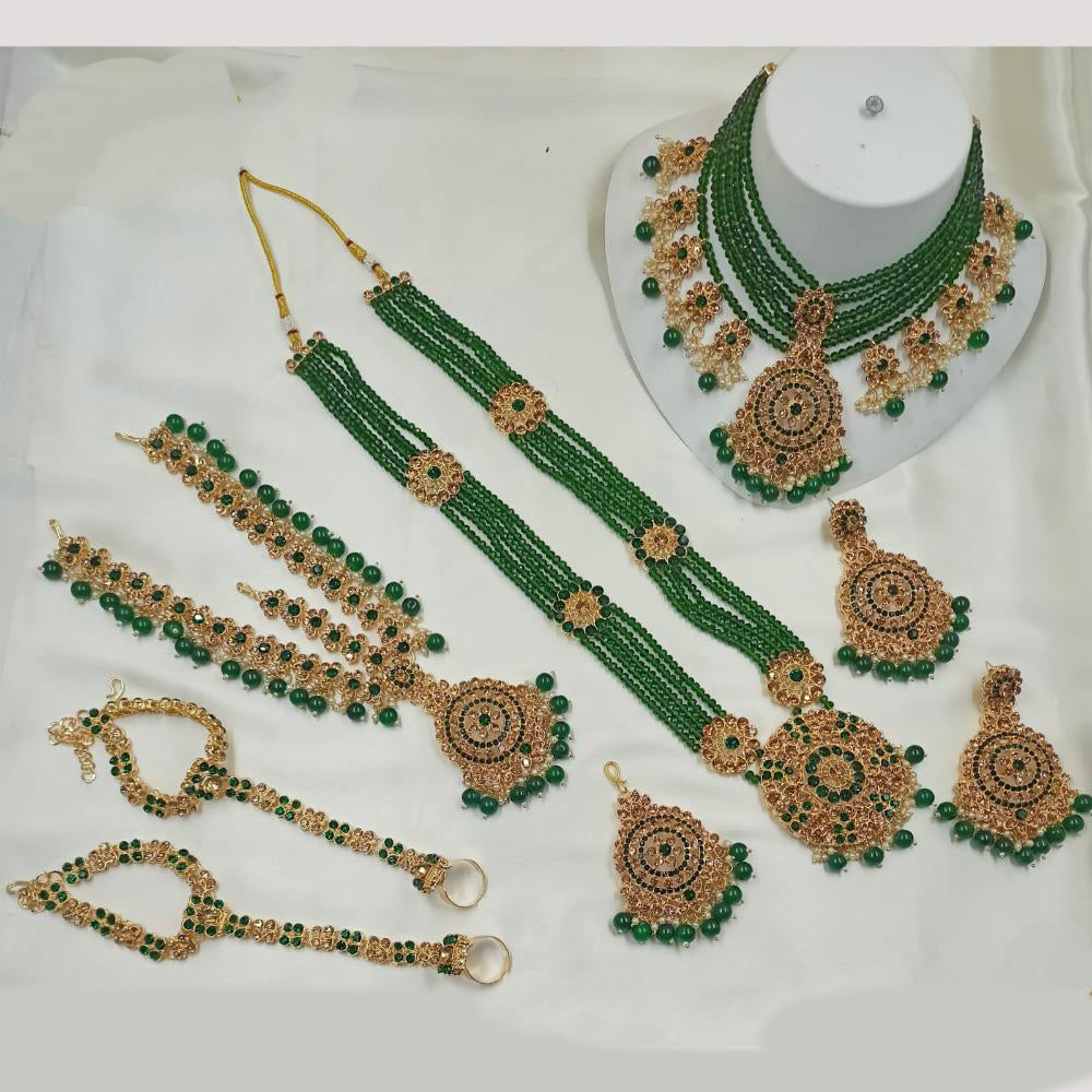 NAFJ Gold Plated Crystal Stone Bridal Set
