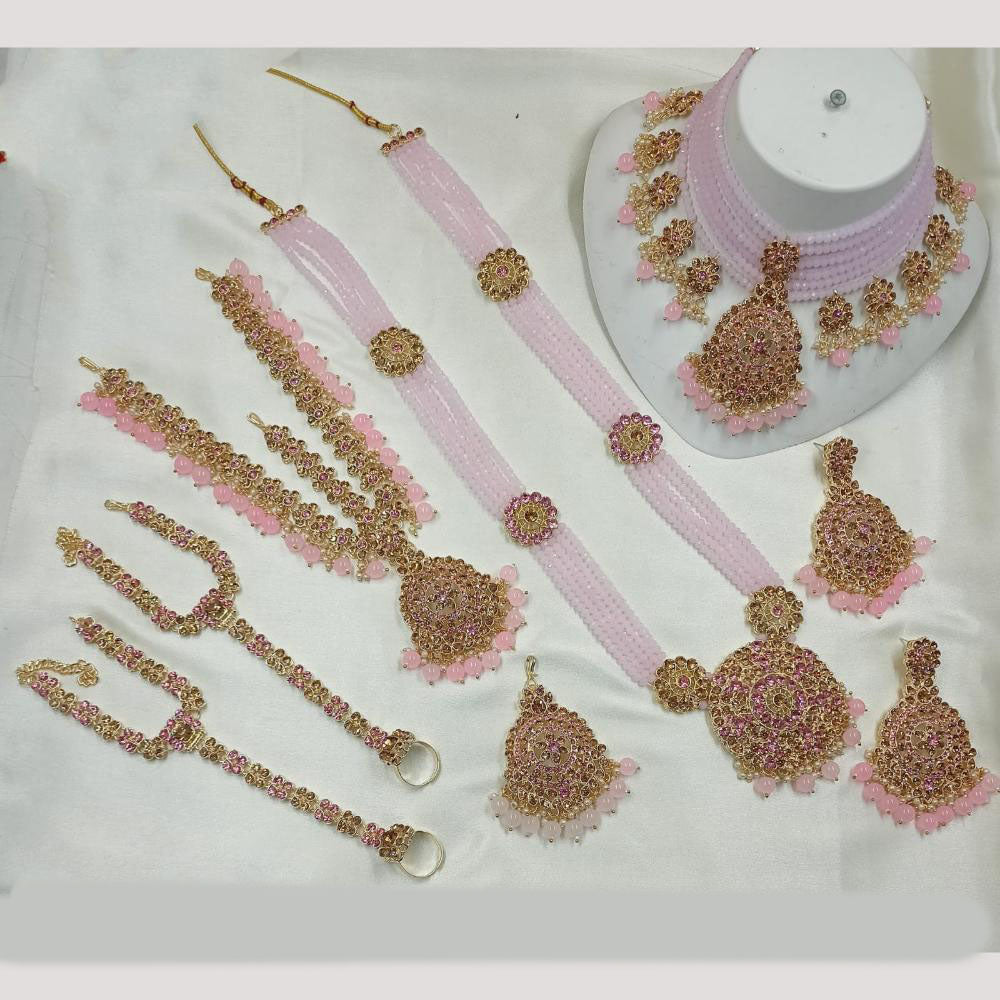 NAFJ Gold Plated Crystal Stone Bridal Set