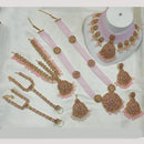 NAFJ Gold Plated Crystal Stone Bridal Set
