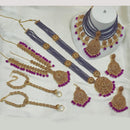 NAFJ Gold Plated Crystal Stone Bridal Set