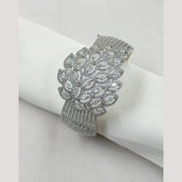 NAFJ Silver Plated American Diamond Openable Bracelet