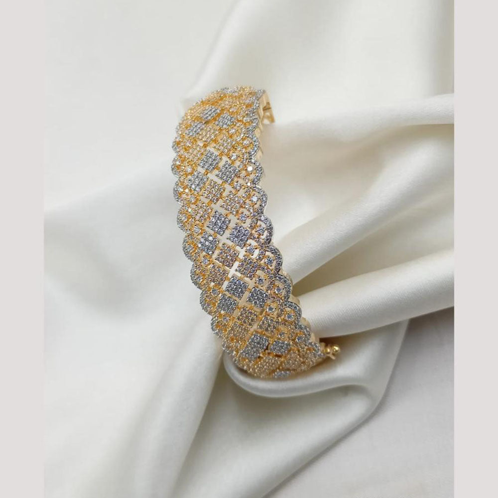 NAFJ 2-Tone Plated Austrian Stone Openable Bracelet