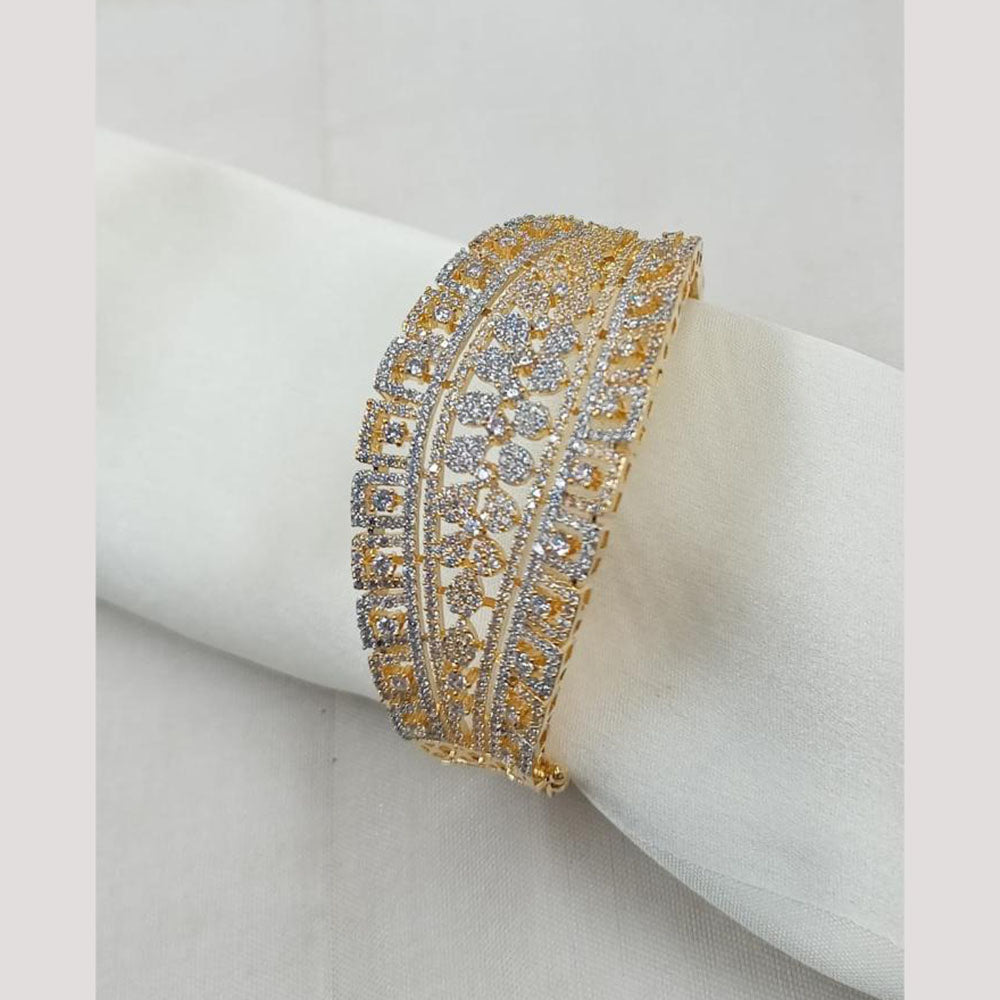 NAFJ 2-Tone Plated Austrian Stone Openable Bracelet