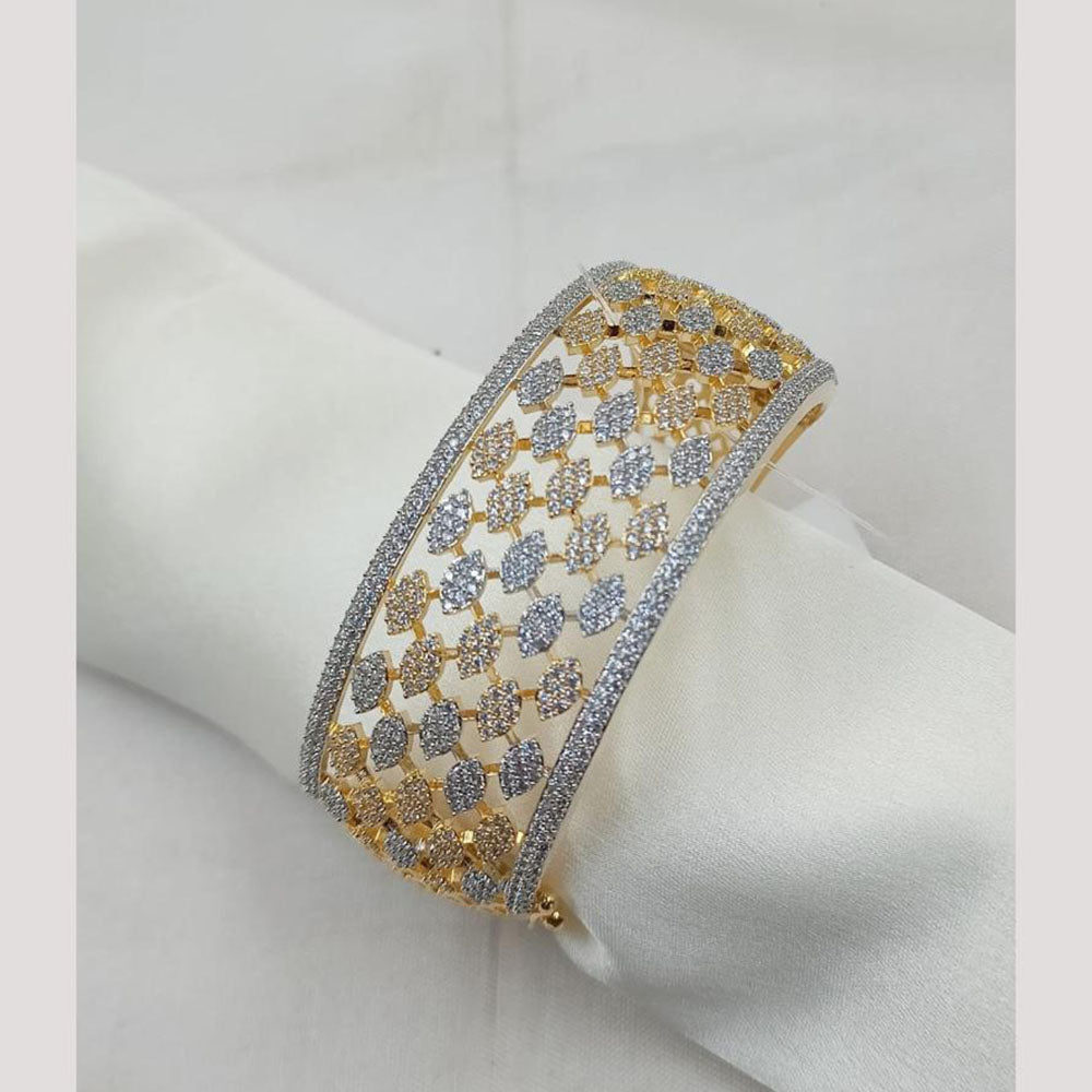 NAFJ 2-Tone Plated Austrian Stone Openable Bracelet