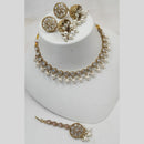 NAFJ Gold Plated Crystal Stone And Beads Necklace Set