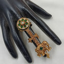 NAFJ  Luxe Gold Plated with Pota Stone & Pearls Glow Ring