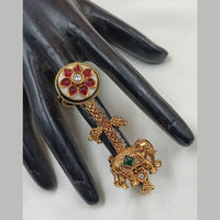 NAFJ  Luxe Gold Plated with Pota Stone & Pearls Glow Ring