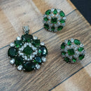 NAFJ  Silver Plated American Diamonds Glam Glitz Pendant Set