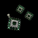 NAFJ  Silver Plated American Diamonds Glam Glitz Pendant Set