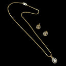 NAFJ Signature Shine Gold Plated American Diamonds Chain Pendant Set
