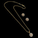 NAFJ Signature Shine Gold Plated American Diamonds Chain Pendant Set