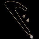 NAFJ Signature Shine Gold Plated American Diamonds Chain Pendant Set