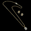 NAFJ Signature Shine Gold Plated American Diamonds Chain Pendant Set
