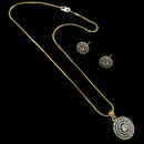 NAFJ Signature Shine Gold Plated American Diamonds Chain Pendant Set