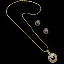 NAFJ Signature Shine Gold Plated American Diamonds Chain Pendant Set