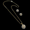 NAFJ Signature Shine Gold Plated American Diamonds Chain Pendant Set