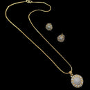 NAFJ Signature Shine Gold Plated American Diamonds Chain Pendant Set
