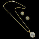 NAFJ Signature Shine Gold Plated American Diamonds Chain Pendant Set