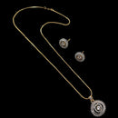 NAFJ Signature Shine Gold Plated American Diamonds Chain Pendant Set